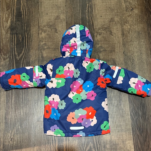 Mini Boden Girls' All--Weather Waterproof Jacket- Navy Floral Pattern 3Y-4Y - Picture 2 of 6